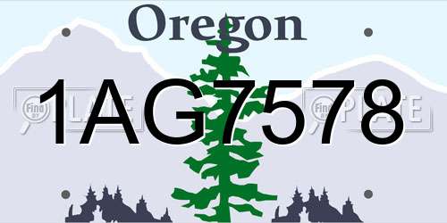 1AG7578 Oregon License Plate