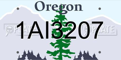1AI3207 Oregon License Plate
