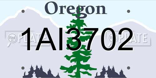 1AI3702 Oregon License Plate