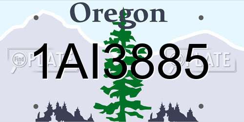 1AI3885 Oregon License Plate