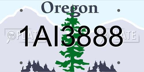 1AI3888 Oregon License Plate