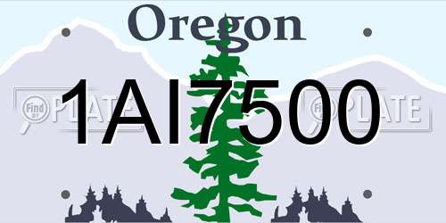 1AI7500 Oregon License Plate