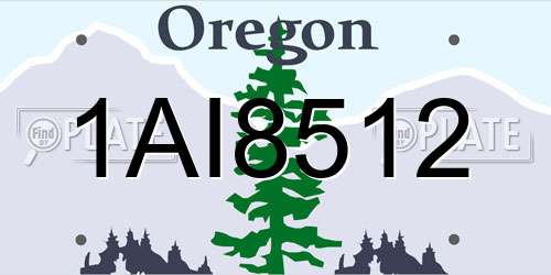 1AI8512 Oregon License Plate