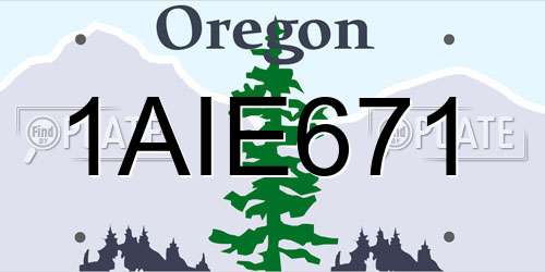 1AIE671 Oregon License Plate