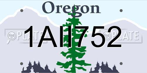 1AII752 Oregon License Plate
