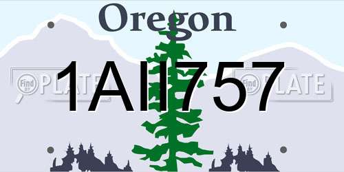 1AII757 Oregon License Plate
