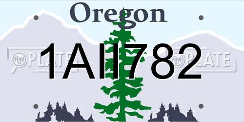 1AII782 Oregon License Plate