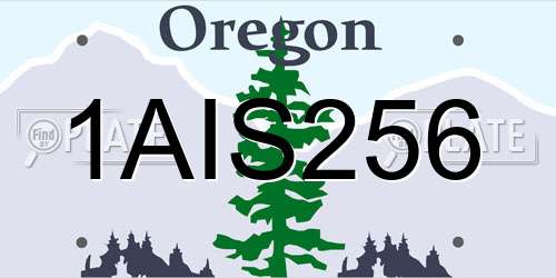 1AIS256 Oregon License Plate