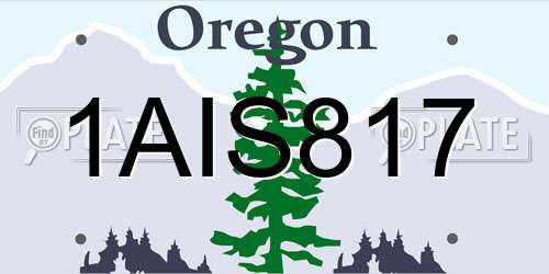1AIS817 Oregon License Plate