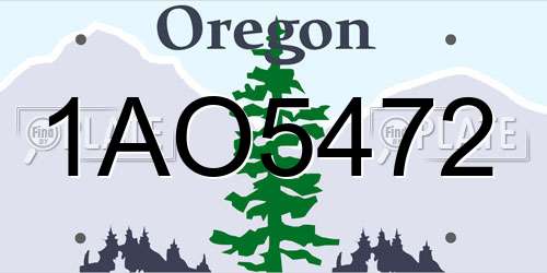 1AO5472 Oregon License Plate