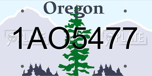 1AO5477 Oregon License Plate