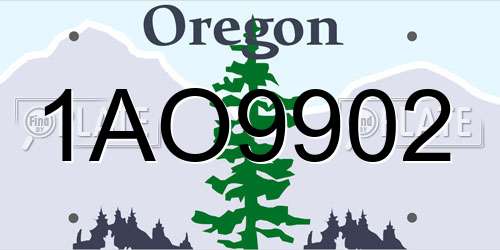 1AO9902 Oregon License Plate