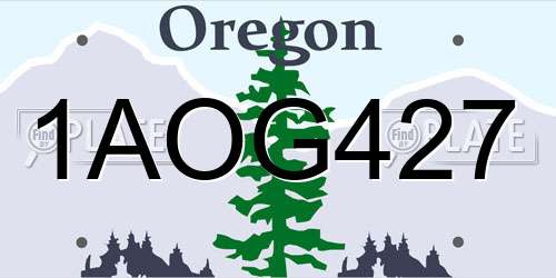 1AOG427 Oregon License Plate
