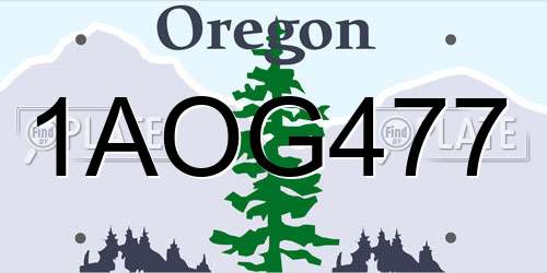 1AOG477 Oregon License Plate