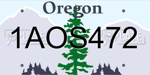1AOS472 Oregon License Plate