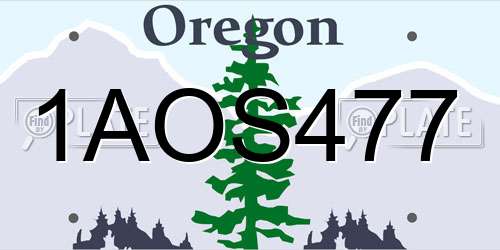 1AOS477 Oregon License Plate