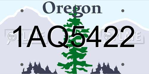 1AQ5422 Oregon License Plate