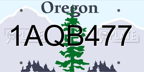 1AQB477 Oregon License Plate