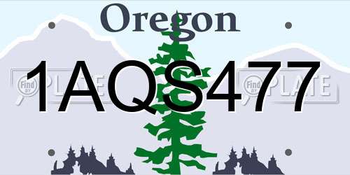 1AQS477 Oregon License Plate