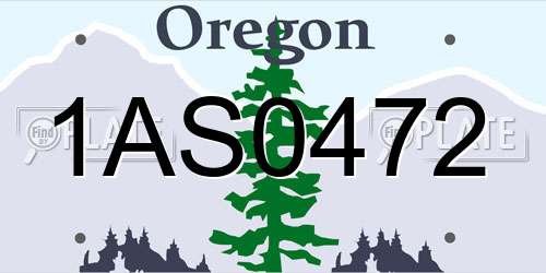 1AS0472 Oregon License Plate