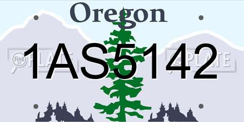 1AS5142 Oregon License Plate