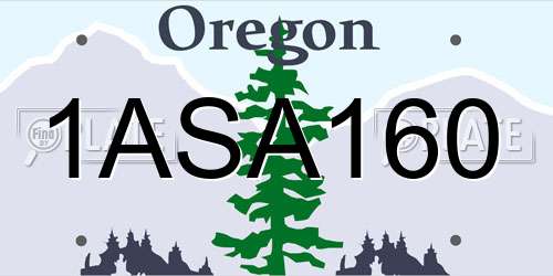 1ASA160 Oregon License Plate
