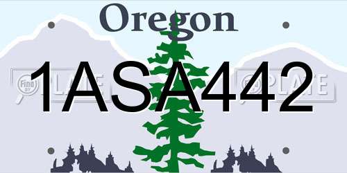1ASA442 Oregon License Plate
