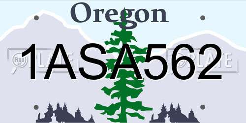 1ASA562 Oregon License Plate