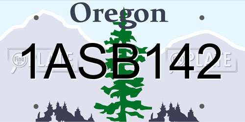 1ASB142 Oregon License Plate