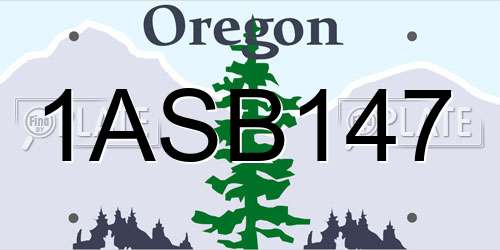1ASB147 Oregon License Plate