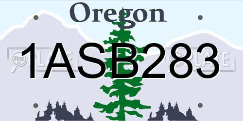 1ASB283 Oregon License Plate