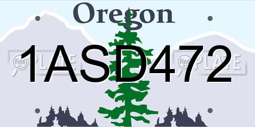 1ASD472 Oregon License Plate
