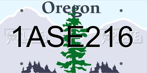 1ASE216 Oregon License Plate