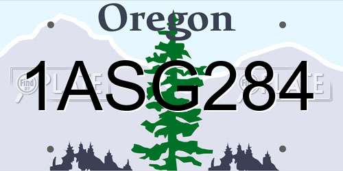 1ASG284 Oregon License Plate