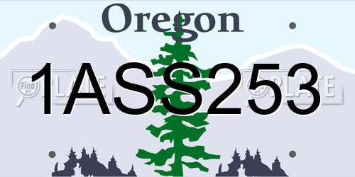 1ASS253 Oregon License Plate