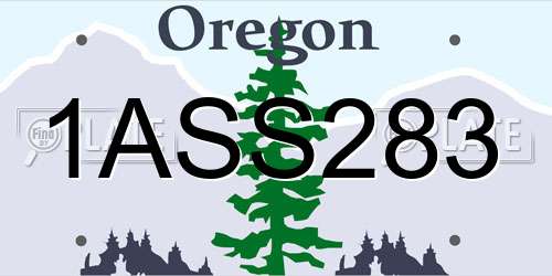 1ASS283 Oregon License Plate