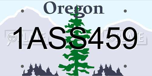 1ASS459 Oregon License Plate