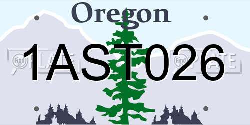 1AST026 Oregon License Plate