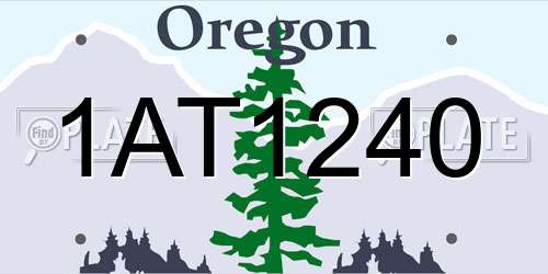 1AT1240 Oregon License Plate