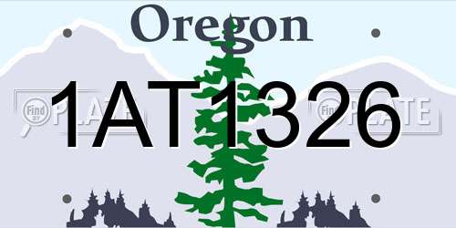 1AT1326 Oregon License Plate