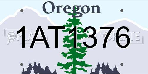 1AT1376 Oregon License Plate
