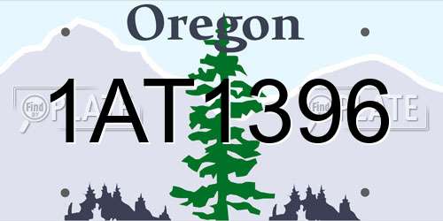 1AT1396 Oregon License Plate