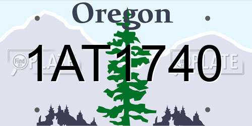 1AT1740 Oregon License Plate