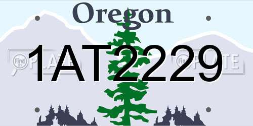 1AT2229 Oregon License Plate