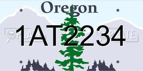 1AT2234 Oregon License Plate