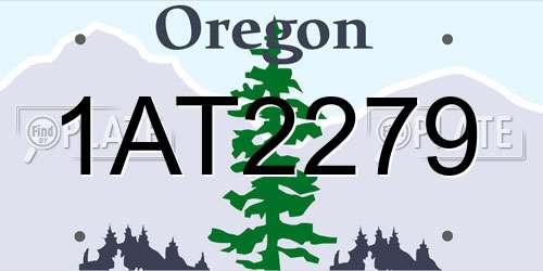 1AT2279 Oregon License Plate
