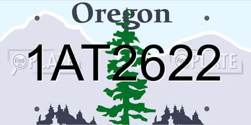 1AT2622 Oregon License Plate