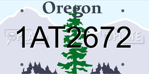 1AT2672 Oregon License Plate
