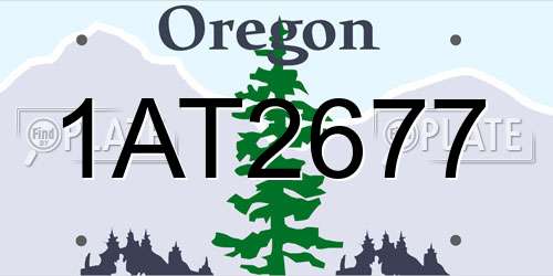 1AT2677 Oregon License Plate