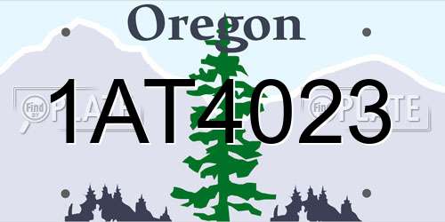 1AT4023 Oregon License Plate